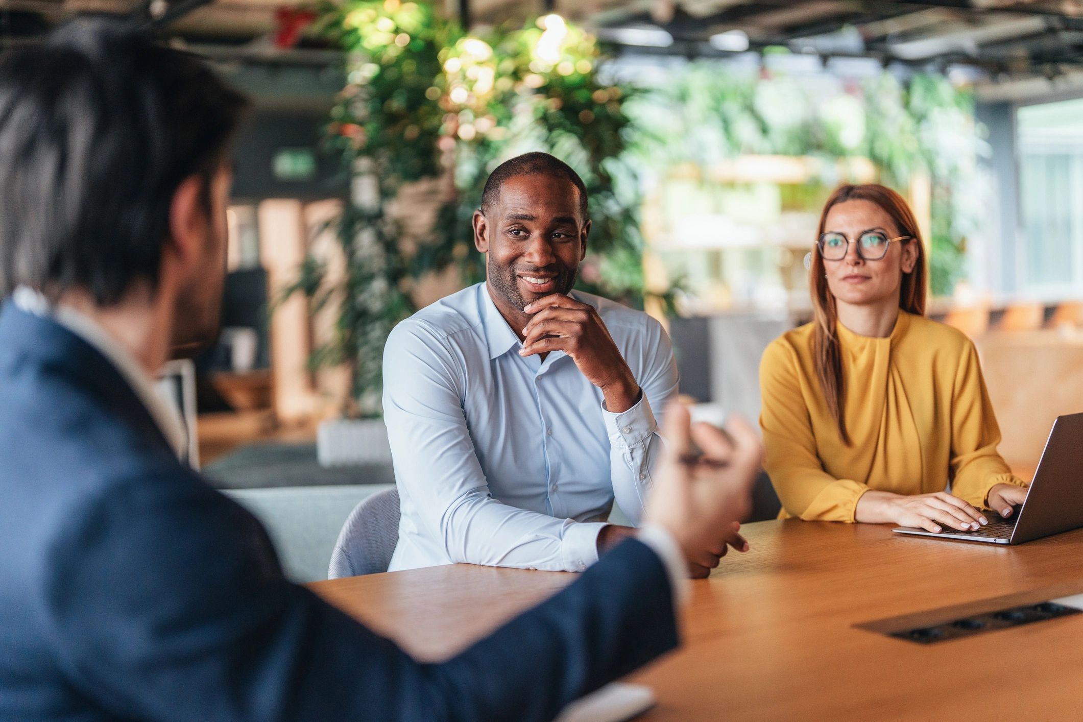 Business meeting in modern corporate office